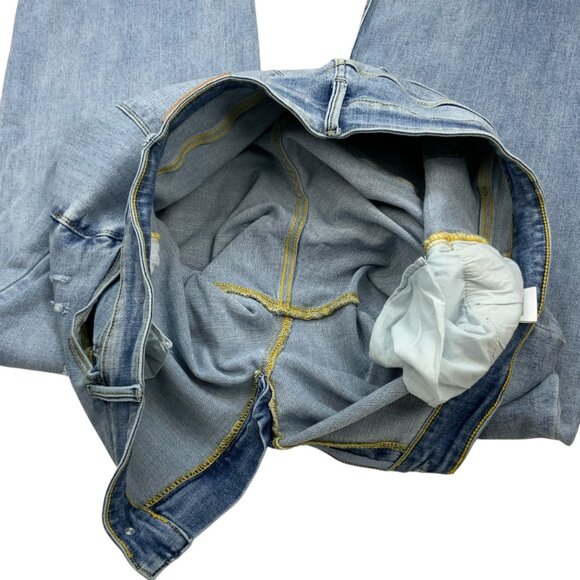 Judy Blue Straight Fit Jeans 20W Plus Size Light Wash Distress V Waist High Rise - Picture 6 of 12